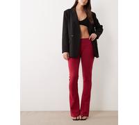 Oh Polly - Pantaloni a zampa a vita medio alta rossi-Rosso M