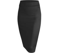 Oh! Pretty Gonna a matita stampata con elastico separato, gonna da donna, lunghezza al ginocchio: circa 63,5 cm, gonna da donna, vari disegni, curvatura di grandi dimensioni, 36-50, Nero , 38/40 IT
