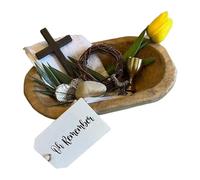 Oh Remember Kit: set di vassoi decorativi pasquali cristiani, fatti a mano, set di ricordi Oh Remember Faith, simboli della resurrezione pasquale e display basato sulla fede (senza ciotola, 1 pezzo