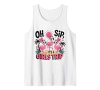 Oh Sip It's A Girls Trip Flamingos Vacanza Tropicale Canotta