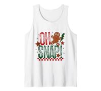 Oh Snap Christmas Gingerbread Man Retro Holiday Cottura Canotta