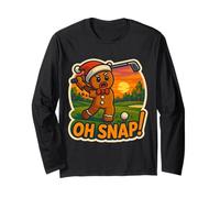 Oh Snap Funny Gingerbread Man Golf Golf Vacanze di Natale Maglia a Manica