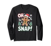 Oh Snap Gingerbread Man Christmas Cookie Cottura Divertente Maglia a Manica