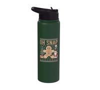 Oh Snap Gingerbread Man Cookie Natale divertente brutto maglione Stainless Steel Insulated Water Bottle