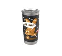 Oh Snap Gingerbread Man Divertente Natale Natale Inverno Nevicata Bicchiere termico in acciaio inox doppia parete