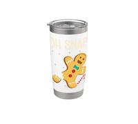 Oh Snap Gingerbread Man Divertente Natale Natale Inverno Nevicata Bicchiere termico in acciaio inox doppia parete