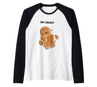Oh Snap Gingerbread Man Divertente Natale Uomini Donne Bambini Natale Maglia con Maniche Raglan