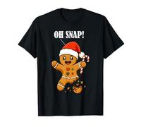 Oh Snap Gingerbread Man Divertente Natale Uomini Donne Bambini Natale Maglietta