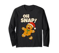 Oh Snap Gingerbread Man Funny Christmas Men Women Kids Maglia a Manica