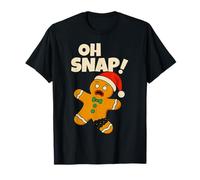 Oh Snap Gingerbread Man Funny Christmas Men Women Kids Maglietta