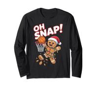 Oh Snap! Gingerbread Man Funny Xmas Basket Maglia a Manica
