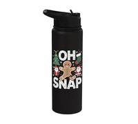 Oh Snap Gingerbread Man Stainless Steel Insulated Water Bottle