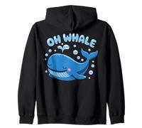 Oh Whale Pun Oceano Orca Mare Acquario Carino Divertente Animale Felpa con Cappuccio