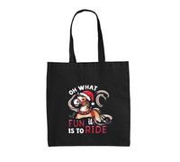 Oh What Divertente e' To Ride - Borsa Tote IN Tela - Cavalli Natale