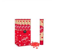 OH YEAH - 12 pezzi - Cannone Coriandoli Cuori e Petali Rossi - 40 cm - Feste e Celebrazioni - Ideale per matrimoni, compleanni, eventi e addii - Grande potenza di portata - FACILE DA USARE