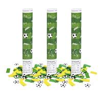 OH YEAH - 3 Cannoni Coriandoli Calcio - Compleanno a tema calcio - Cannone 30 cm - Facile da usare