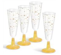 OH YEAH - 4 Pezzi - Coppa Cava Plastica Riutilizzabile Natale Ornaments - 150 cc - Piatti, Bicchieri, Tovaglioli - Decorazione Tavolo di Natale - Design Ornamenti e Fiori - Celebrazioni di Natale