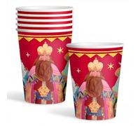 OH YEAH - 6 Pezzi Bicchiere Re Magi Cartone Monouso 270 cc - Decorazione a tema natalizio della notte dei Re Magi - Design festivo natalizio - Celebrazione Notte dei Re