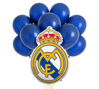OH YEAH - Decorazione Compleanno Real Madrid - Ideale per feste per bambini - Pacchetto Compleanno Calcio - Ambiente Calcio - Per Comunioni ed Eventi a tema (Scudo Real Madrid + Palloncino)