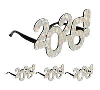 OH YEAH - Fasce di Capodanno per adulti e bambini - "Happy New Year" - Taglia unica - Accessori per feste di fine anno e cotillon - Ideale per foto ed eventi (3 pezzi, occhiale 2026 argento)