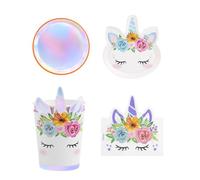OH YEAH - Festa di Compleanno Unicorno - Celebrazione Bambini - Decorazione Compleanno Bambini a tema - Kit Tavolo Unicorno - Per Eventi e Feste (Basic Unicorno)