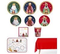 OH YEAH - Kit 12 Persone Re Magi Monouso - 70 pezzi - Decorazione a tema natalizio della notte dei Re Magi - Design festivo natalizio - Celebrazione Notte dei Re