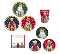 OH YEAH - Kit 6 Persone Re Magi Monouso - 48 Pezzi - Decorazione a tema natalizio della notte dei Re Magi - Design festivo natalizio - Celebrazione Notte dei Re