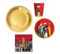 OH YEAH - Kit 6 Persone Re Magi Monouso - 54 pezzi - Decorazione a tema natalizio della notte dei Re Magi - Design festivo natalizio - Celebrazione Notte dei Re