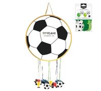 OH YEAH - Pignata Pallone Calcio Compleanno Grande Ø 43 cm + Set Palloncini Calcio 30 cm - Decorazione per feste per bambini - Grandi pignate da riempire - Giocattoli e giocattoli - Facile da riempire