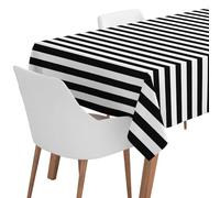 OH YEAH - Rotolo Tovaglia Halloween a righe - 1,20 x 5 metri Colore Bianco e Nero - Tovaglia Halloween Carta - Decorazione Stoviglie Halloween - Tovaglia di Halloween a righe - Rotolo Tovaglia