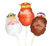 OH YEAH - Set di 3 palloncini natalizi Foil Re Magi Metallizzato - 50 x 40 cm - Adatto Elio - Palloncino festa - Decorazione Natale - Re Magi - Design unico