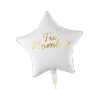 OH YEAH - Stella personalizzata da 48 cm, con nome personalizzato, adatto per elio, palloncino personalizzato, stella metallizzata, design personalizzato, scegli il tuo nome (bianco)