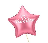 OH YEAH - Stella personalizzata da 48 cm, con nome personalizzato, adatto per elio, palloncino personalizzato, stella metallizzata, design personalizzato, scegli il tuo nome (rosa)