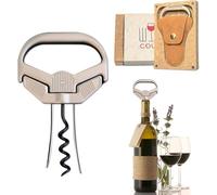 OHAANYY Cavatappi Ah So Due Punte Apribottiglie per Vini Vecchi CLASSICO | Estrattore strutturale tappi fragili storici, supporto metallico, idea regalo confezione lusso birra tre in uno
