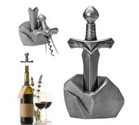 OHAANYY Cavatappi per vino a doppio foro, design a spada medievale, per bottiglie vecchie e fragili, set di cavatappi e apribottiglie 3 in 1, regalo per gli amanti del vino