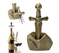 OHAANYY Cavatappi per vino a doppio foro, design a spada medievale, per bottiglie vecchie e fragili, set di cavatappi e apribottiglie 3 in 1, regalo per gli amanti del vino