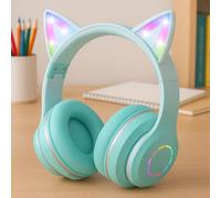 OHAANYY Cuffie Bluetooth per Bambini, Bambine, Cuffie per Orecchie da Gatto, Over-Ear con Luce LED, Cuffie Sereo Pieghevoli, Bluetooth, Cuffie Wireless per Bambini con Microfono, Micro SD/TF (3)