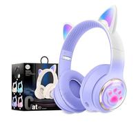 OHAANYY Cuffie Bluetooth per Bambini, Bambine, Cuffie per Orecchie da Gatto, Over-Ear con Luce LED, Cuffie Sereo Pieghevoli, Bluetooth, Cuffie Wireless per Bambini con Microfono, Micro SD/TF (10)