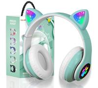 OHAANYY Cuffie Bluetooth per Bambini, Bambine, Cuffie per Orecchie da Gatto, Over-Ear con Luce LED, Cuffie Sereo Pieghevoli, Bluetooth, Cuffie Wireless per Bambini con Microfono, Micro SD/TF (8)