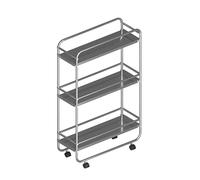 OHaGin Carrello Multiuso Carrello con Ruote, Carrello di Servizio Mobile da Laboratorio Durevole in Acciaio Inossidabile, con Ruote 3 Ripiani, per Ristorante, casa e Hotel, Salone (Un Colore 19 cm/