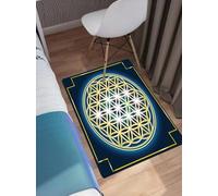 OHAGS Tappeto da Bagno Antiscivolo,Tappeto Doccia in Microfibra,Geometria sacra Variazioni del simbolo del fiore della vita,Tappetino Bagno Lavabili in Lavatrice,60x90 CM