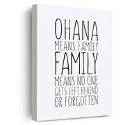 Ohana Means Family Sign Hawaiian Home Decor, Ohana Hawaii Regali per donne e uomini, poster su tela con cornice hawaiana Hawaii, decorazione da parete, pronto da appendere per casa, ufficio, bagno, 30