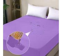 ohano Coprimaterasso impermeabile, 140 x 200 cm, impermeabile, traspirante, per incontinenza, protezione dall'umidità, per tutte le stagioni, viola