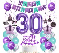 Ohaoduo decorazioni 30 anni compleanno donna viola decorazioni torta 30 anni compleanno donna decorazione palloncini 30 anni compleanno donna viola palloncini 30 anni donna decorazioni