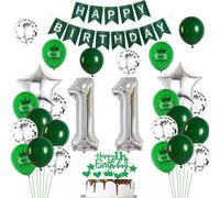 Ohaoduo palloncini 11 anni compleanno ragazzo ragazza argento verde decorazione torta compleanno 11 anni ragazzo palloncini decorazioni 11 anni compleanno ragazza deco compleanno 11 anni ragazzo