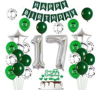 Ohaoduo palloncini 17 anni compleanno ragazzo ragazza argento verde decorazione torta compleanno 17 anni ragazzo palloncini decorazioni 17 anni compleanno ragazza deco compleanno 17 anni ragazzo