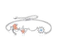 OHAYOO Bracciale con ancora da donna, in argento 925, con ciondolo a forma di ancora, con rose, fede, amore, speranza, gioielli per donna e mamma