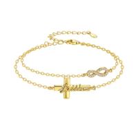 OHAYOO Bracciale da donna in argento sterling 925, con croce e simbolo dell'infinito, con simbolo dell'infinito, idea regalo per donne e mamma