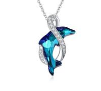 OHAYOO Collana con delfino, in argento Sterling 925, con ciondolo a forma di simbolo dell'infinito, idea regalo per donne e ragazze