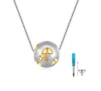 OHAYOO Collana con urna per ceneri, da donna, in argento Sterling 925, per cremazione, cenere, gioiello da donna, 13mm *13mm (0.51 in* 0.51 in), Argento sterling, Non pietra preziosa